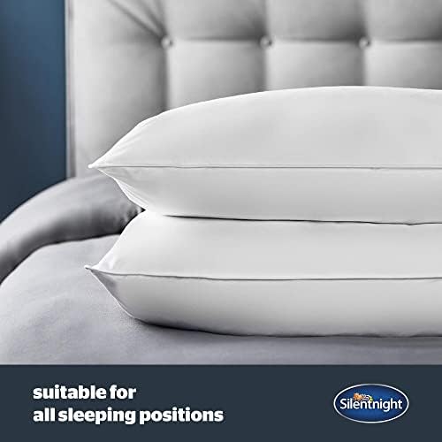 Silentnight Feather and Down Pillows 2 Pack - Luxury Hotel Quality Duck Feather Pillows with Breathable Cotton Cover and Anti-Bacterial - Machine Washable