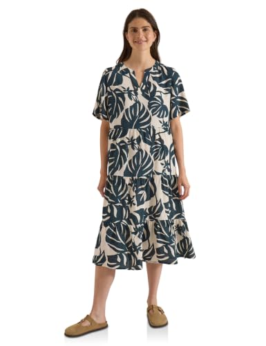 Cecil Midikleid mit Split Neck und Print