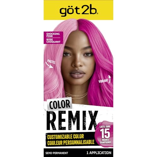 got2b Color Remix Semi-Permanent Hair Color, Shocking Pink 093, Customizable Temporary Hair Dye to...