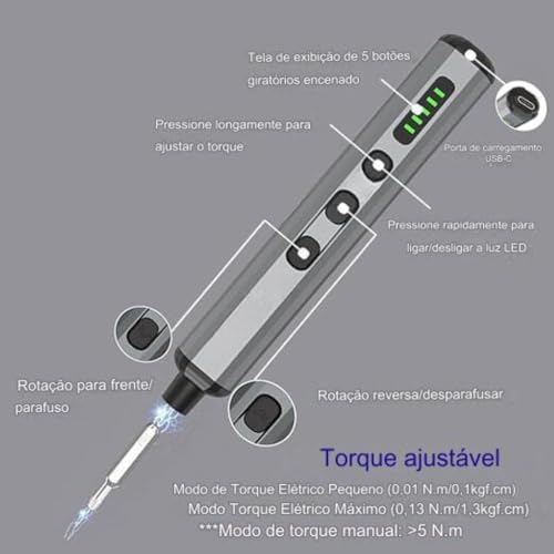 Mini Parafusadeira Elétrica Recarregável, Caneta Compacta de Precisão, Kit de Ferramentas Chave de E