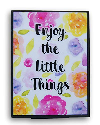 Regent Floral Inspirational Stand-Up Miniature Plaque or Sign - 2.3 x 3.5 Inches (Enjoy The Little Things)
