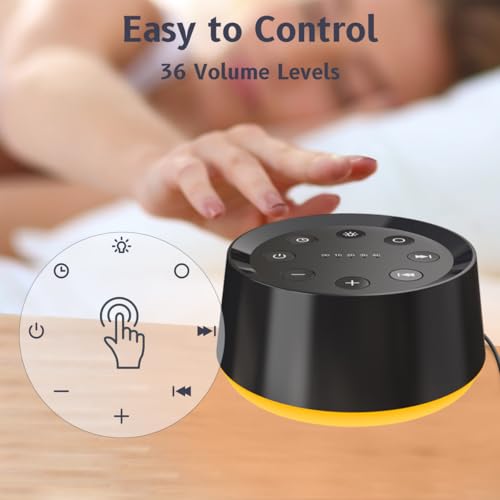 Image of Brown Noise Sound Machine with 30 Soothing Sounds 12 Colors Night Light White Noise Machine for Adults Baby Kids Sleep Machines Memory Function 36 Volume Levels 5 Timers for Home Office Travel