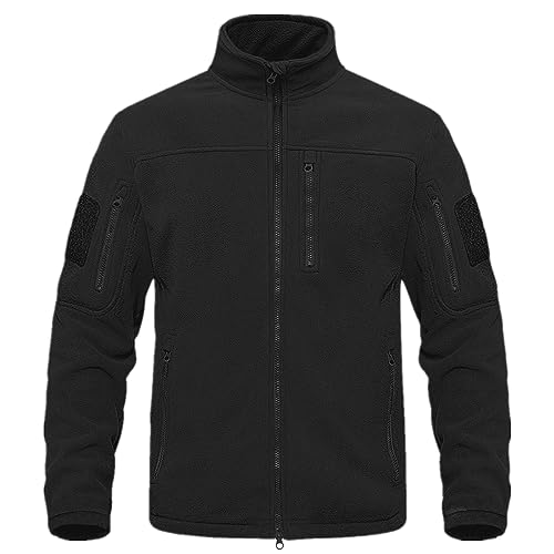 Men's Fleece Jacket Warm Military Tactical Sport Jacket Full Zip Winter Jackets Outdoor Hiking Coats with Pockets