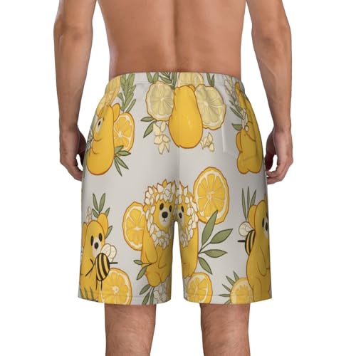 Bear and Lemon Men Beach Pants â€“ Swim Trunks for Men,Quick-Dry and Comfortable, Suitable for Beach, Surf, and Everyday Wear4