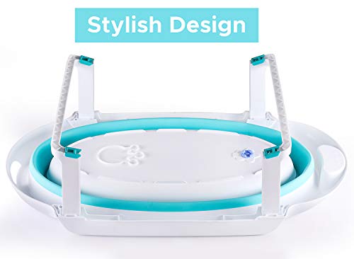 Image of R For Rabbit Classic Baby Bath tub with Temperature Sensitive Plug Folding Baby Bath Tub for Kids of 0 to 3 Years Upto 20 Kgs Weight Capacity(Lake Blue)