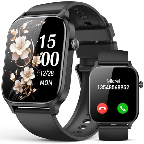Smart Watch for Men Women- Answer/Make Call, 2025 IP68 Waterproof Fitness Tracker Watch with Sleep Step Counter Activity Smartwatch for Samsung Andriod iPhone iOS (Classic, Black, 1.83)