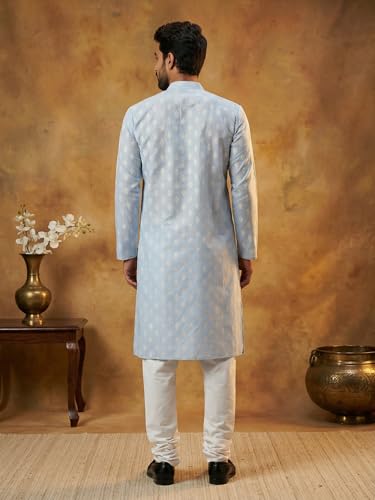 Image of Amazon Brand - Tavasya Men Floral Printed for Regular Fit Kurtas | Ethnic Wear | Festive | Cotton Blend | Knee Length