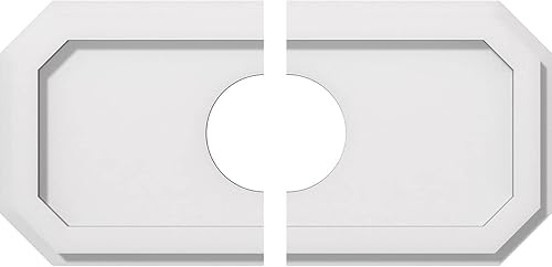 Miniatura 158 de Ekena Millwork CMP36X18ED-03000 Medallones de techo de uretano contemporáneo de PVC de grado arquitectónico Emerald 36"W x 18"H x 3"ID x 12 1/2"C x