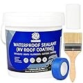 RV Roof Sealant & Coating – Liquid Rubber Waterproof Sealant for RV, Camper, Trailer Roof Repair, Leak Proof, DIY Application – 1 Gallon Kit