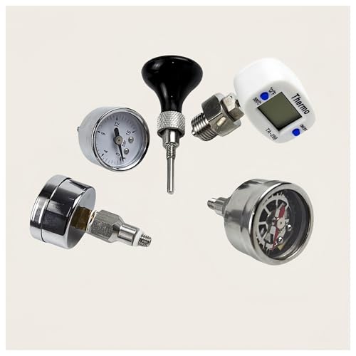 E61 Temperatur- und Druckmessgerät - Italienisches E61-Halbautomaten-Kaffeemaschinen-Brühkopf-Druckthermometer - modifiziertes und verbessertes Zubehör, Echtzeitanzeige von Wassertemperatur und Extrak