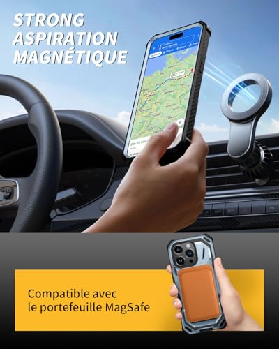 Coque iPhone 16 Pro antichoc bleu idéale pour les activités extérieures et rando