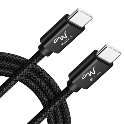 Image of Wayona USB C to USB C 65W 6FT /2M Long Fast Charging Cable Compatible with iPhone 17,17Air, Pro, Pro Max,iPhone 16,15 Series,Samsung Galaxy S25 Ultra,S24,Fold,Flip,Laptops & Macbook (2M, Black)