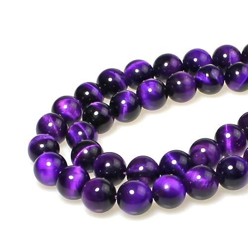 MJDCB Round Stone Beads 4mm Purple Tiger Eye Stone Loose Gemstone Beads for Jewelry Making Bracelet Necklace 85pcs - Image 3