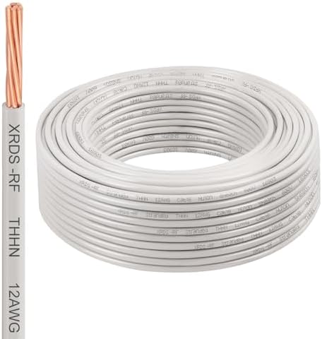 12AWG THHN Wire 100FT – Electrical Building Wire Stranded Bare Copper Conductor with PVC and Nylon Insulation, Heat and Oil Resistant Cable