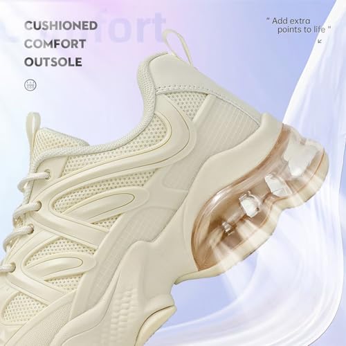 Image of Womens Walking Running Shoes Air Cushion Tennis Sneakers Fashion Breathable Basketball Sport Gym Fitness Cross Trainers