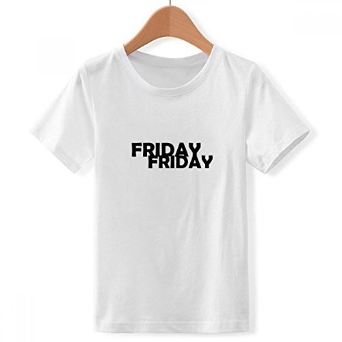 T-Shirt Blanc pour Les Garcon XX-Grand Vendredi Ras du Cou Élégant Characters Multicolore