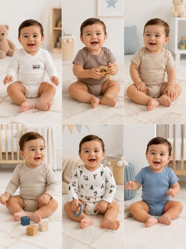 Image of TuddyBuddy 100% Cotton Multi Color Romper /Bodysuit /Onesies for Baby Boys & Baby Girls