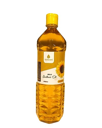 Image of Trivikrama Cold Pressed Sunflower Oil | Kolhu /Chekku Kacchi Ghani | Chemical-Free | Edible for Cooking, Roasting, Frying, Baking | Cholesterol Free | Delicious & Healthy Sunflower Oil - 1L