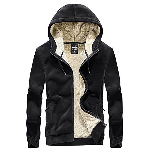 Men's Hooded Tracksuit Fleece Hoodie Coats Jogging Winter Warm Pullover Sweat Suits2