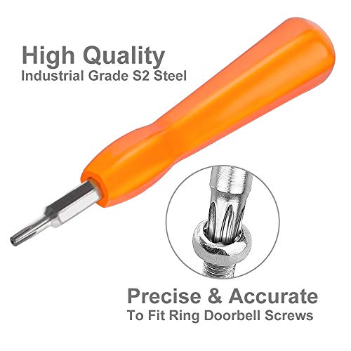 Screwdriver For Ring Doorbell,Emien Torx T6 T15 Bit Screwdriver For Ring Video Doorbell,Doorbell 2,Doorbell Pro And Elite Battery Change, Charge & Replacement, Wifi Password Reset Access #TOP2