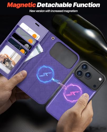 Coque iPhone 17 Pro Max OCASE étui portefeuille violet détachable - 4