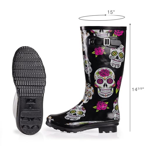 NORTY Waterproof Rain Boots for Women, Tall & High Calf, Slip-Resistant, Comfortable, Stylish, Multiple Colors & Sizes (6-11)2