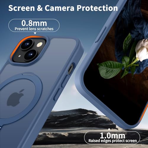 Image of iPhone 15 Magsafe Stand Case | Matte Design & 360 Protection | Military-Grade Apple iPhone 15 Cover | Ultra Premium - Blue