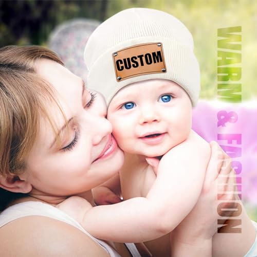 Custom Name Baby Beanie Hat, Personalized Beanies Winter Knit Hat Gifts for Kids Toddler Adults3