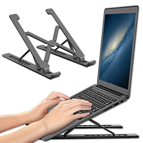Pahajim Foldable Laptop Stand, Laptop Stand Adjustable Height Ventilated Laptop Stand Notebook Stand, Aluminum Alloy 7 Levels Height Adjustable Computer Stand Compatible with 10-17.3