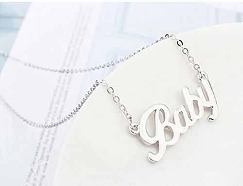 Fashion White Chain Letter Pendant Choker Necklace2