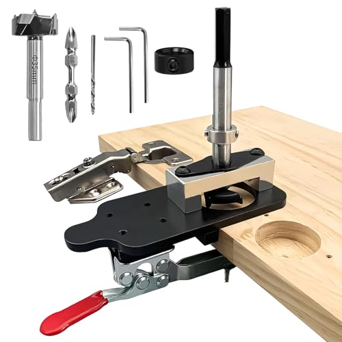 Plantilla de Bisagra de 35mm,Jig Bisagra Oculta Localizador de Guía de Perforación Precisa Plantilla de Bisagra para Puerta de Armario para Carpintería de Bricolaje