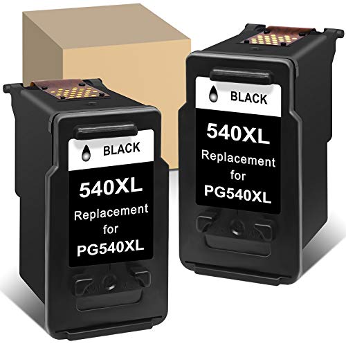 ATOPolyjet Remanufactured for PG 540 XL Cartucho de Tinta PG-540XL 2 Pack para Canon Pixma MG2250s TS5150 TS5151 MG3650 MG3600 MG3200 MG3500 TS5150 MG3550 MX535 (2 Negro)