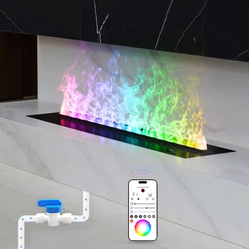 Water Vapor Fireplace with Water Connection Direct,Vapor Fireplace with App Smart Control,Remote Control,Touch Panel,19.68in