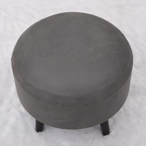 Image of Stool Ottoman Pouffes for Living Room, Kitchen, Home, Office Furniture with Soft Cotton Canva Cushion Mudda Footrest Stool for Chair Sofa Bed Dressing, Decor Grey (14 Inch Pack of 2)