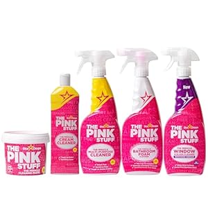 Stardrops – The Pink Stuff – The Miracle Cleaning Paste, Multi-Purpose Spray, Bathroom Foam Spray, Window & Glass Cleaner, and Cream Cleaner Bundle