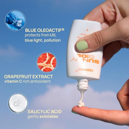 Image of Sammmm SUNNYSIDE Sunscreen SPF 50 PA++++(45g) For Young Skin | UVA /UVB, Blue Light & Pollution Defense | Light Weight, Non-Greasy Sunscreen SPF50 Gel with Vitamin C | No White Cast| For All Skin Types