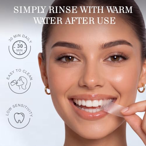 Image of Teeth Whitening Strips, 7-Day Starter Pack, 14 Strips / 7 Treatments, 6% Hydrogen Peroxide Formula with Hydroxyapatite, Mild Mint Flavor, 30-Min Routine