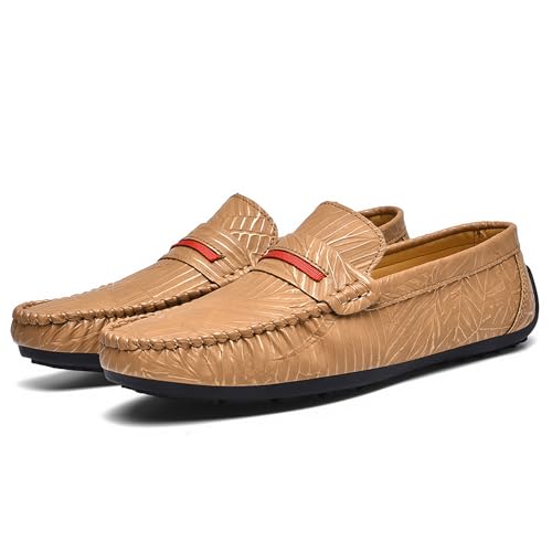 Men's Loafers Slip on Shoes Driving Shoes Casual Penny Loafers for Men,Brown,9.52