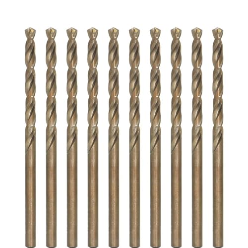 Metric Cobalt Drill Bits 3.5mm 10PCS, M35 high Speed Steel, high Hardness Straight Shank Drill, Mechanical or Hand Drill for Drilling, Suitable for Stainless Steel, Iron, Copper and Aluminum.