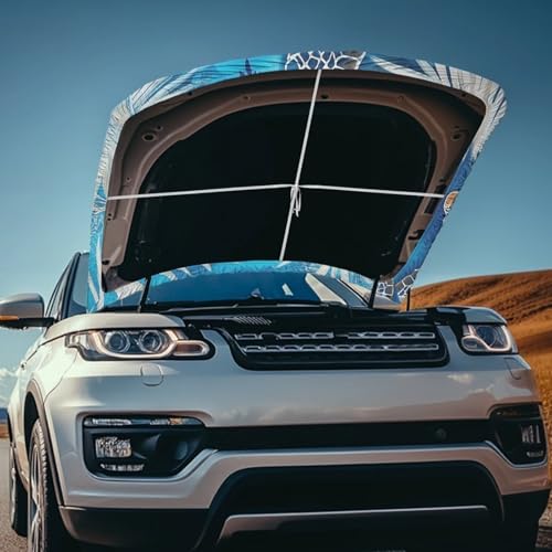 Image of Sea Turtle Print Car Hood Cover Polyester Elastic Fabrics Washable Suitable for Large SUV and Pickup Trucks 39x59in