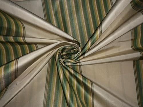 Tissu taffetas soie vert et or au mètre pour robe de soirée chic