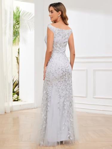 Sequin Mother of The Bride Dresses Sleeveless Corset Mermaid Off The Shoulder Long Evening Formal Dress for Women2