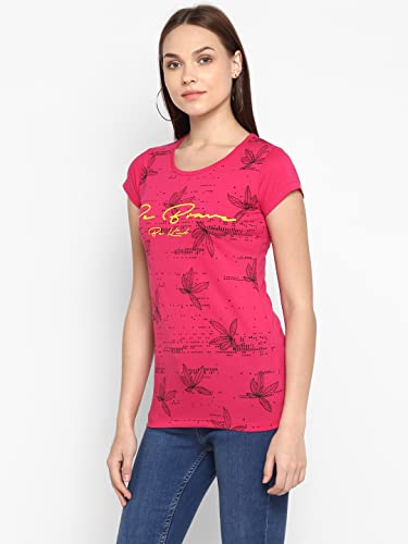 Image of Modeve Women Printed Cotton Blend Half Sleeve Round Neck T-Shirt for Summer