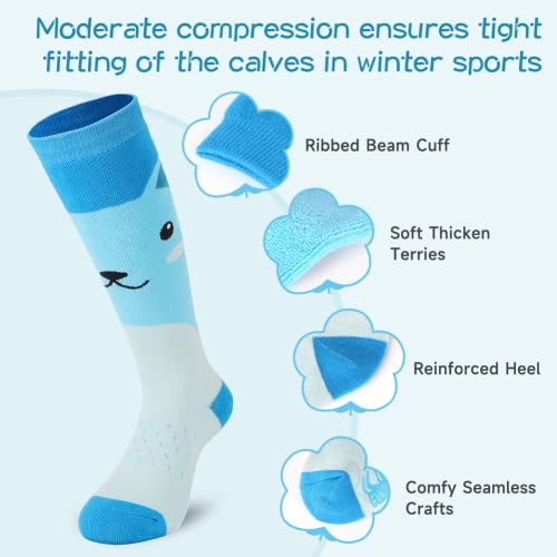 Findway Kids Ski Socks Thermal Winter Snow Socks For Girls Boys Toddler, Otc Long Snowboarding Socks (2 Pairs/3 Pairs) #TOP5