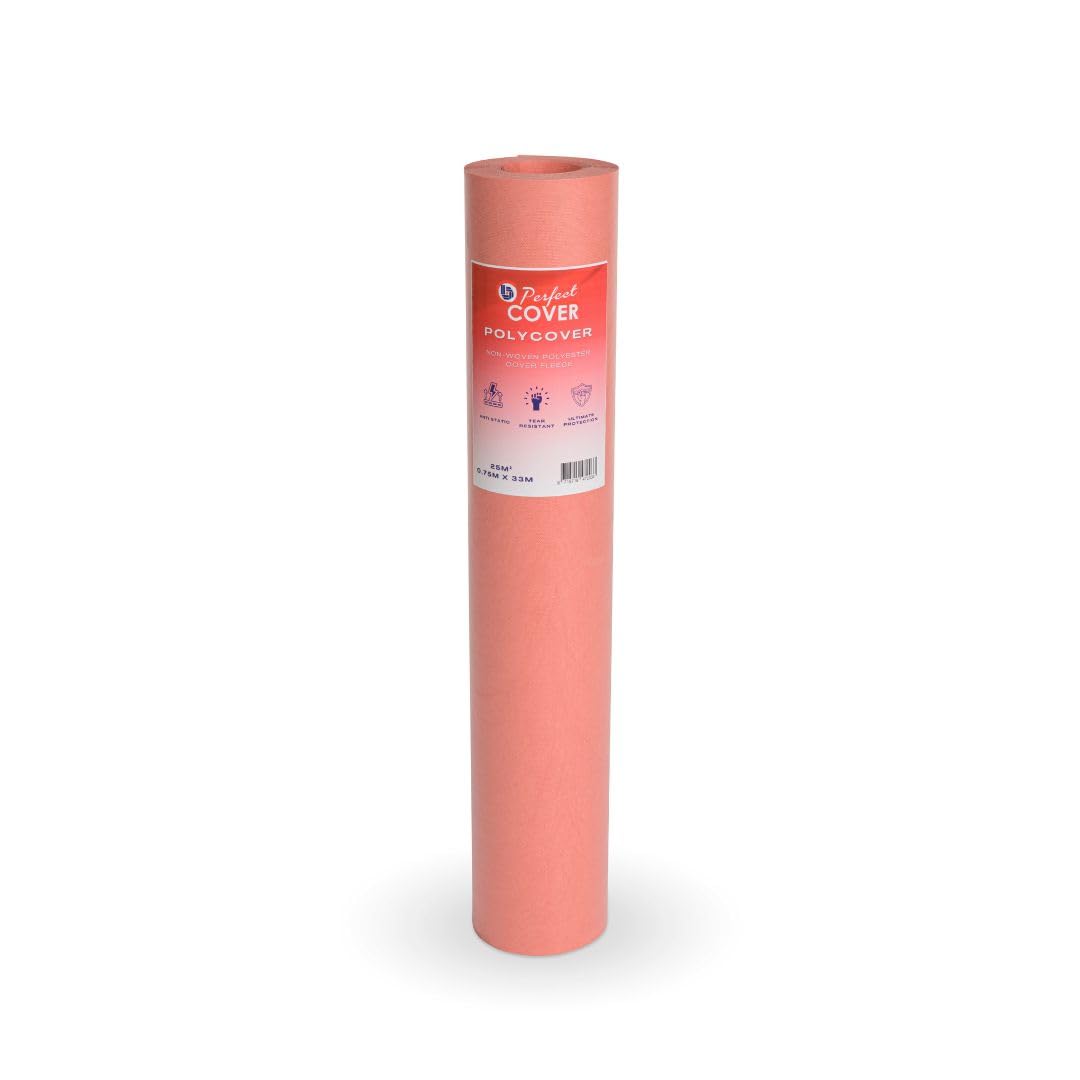Perfect Cover Polycover (0,75x67m / 50m² / 140gsm) – Feutrine Protection Sol, Rouleau Protection Peinture, Revêtement Antidérapant Étanche Pour Rénovation, Travaux, Peinture, Chantier