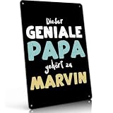 Custom Dad Gift for Marvin Metal Sign 8 x 12 Inch | Home Office & Living Room & Garage & Man Cave & Kitchen Wall Decor, Gift for Fathers & Dads & Marvin