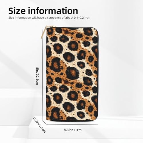 Leopard Pattern Print Wallet Women, Leather Bifold Multi Card Wallet, Long Purse Women's Wallets2