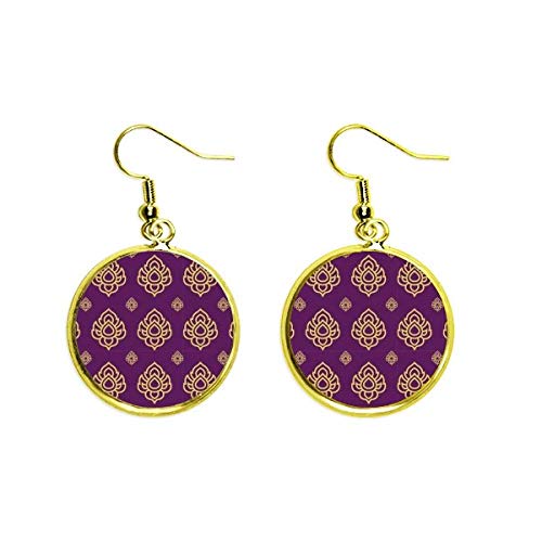 Pendientes mujer morados estilo artístico para eventos y diario