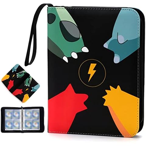 BERRYLION Trading Card Binder, 400 Pockets Card Holder Card Albums for Cards Collection, with Zipper and 50 Removable Sleeves, Portable Cute Card Sleeve Cover
