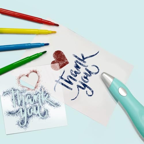 Mimo - Kit de Aerógrafo Elétrico USB - Cria Efeito Spray de Tinta - Contém 12 Canetas Hidrográficas